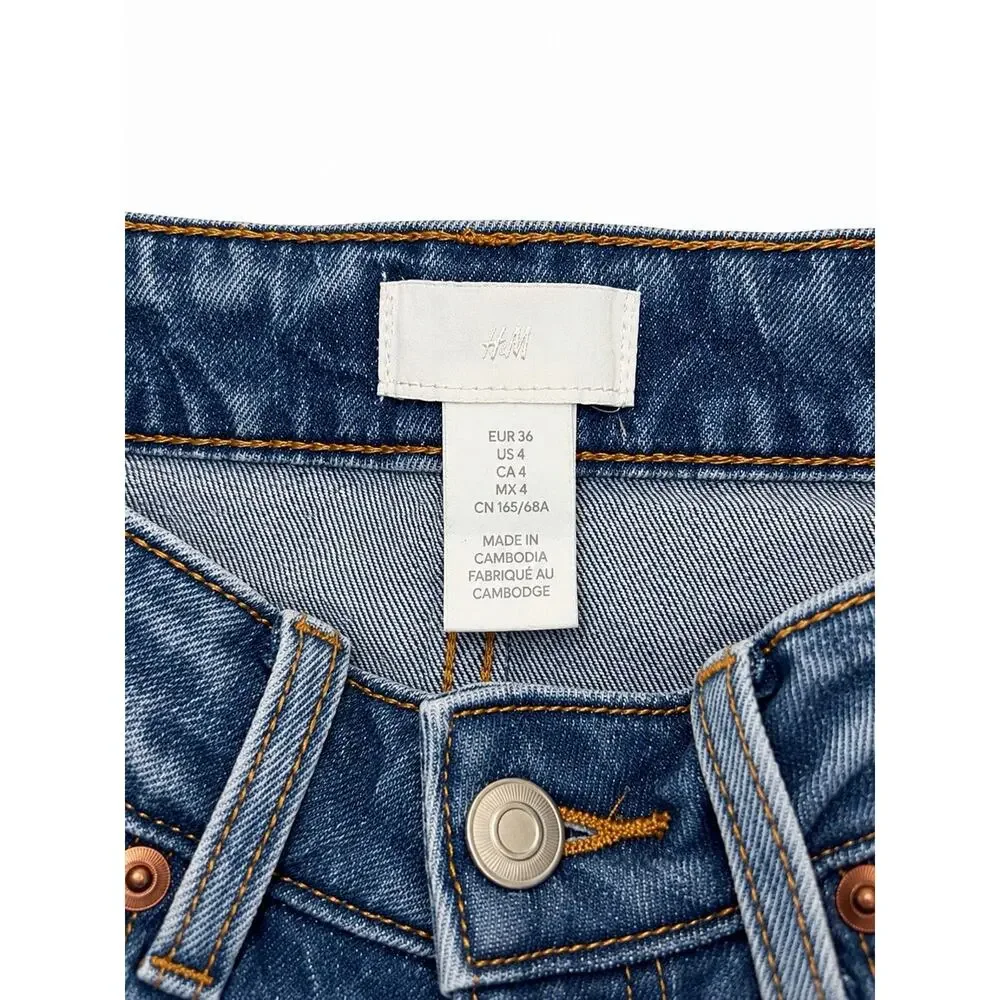 H&M Women’s Size 4 Blue Jeans Straight Leg Medium Wash Denim